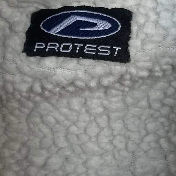 Vintage Protest Corduroy Jacket Mens Large Full Zip Skate Grunge‎ Sherpa Lined